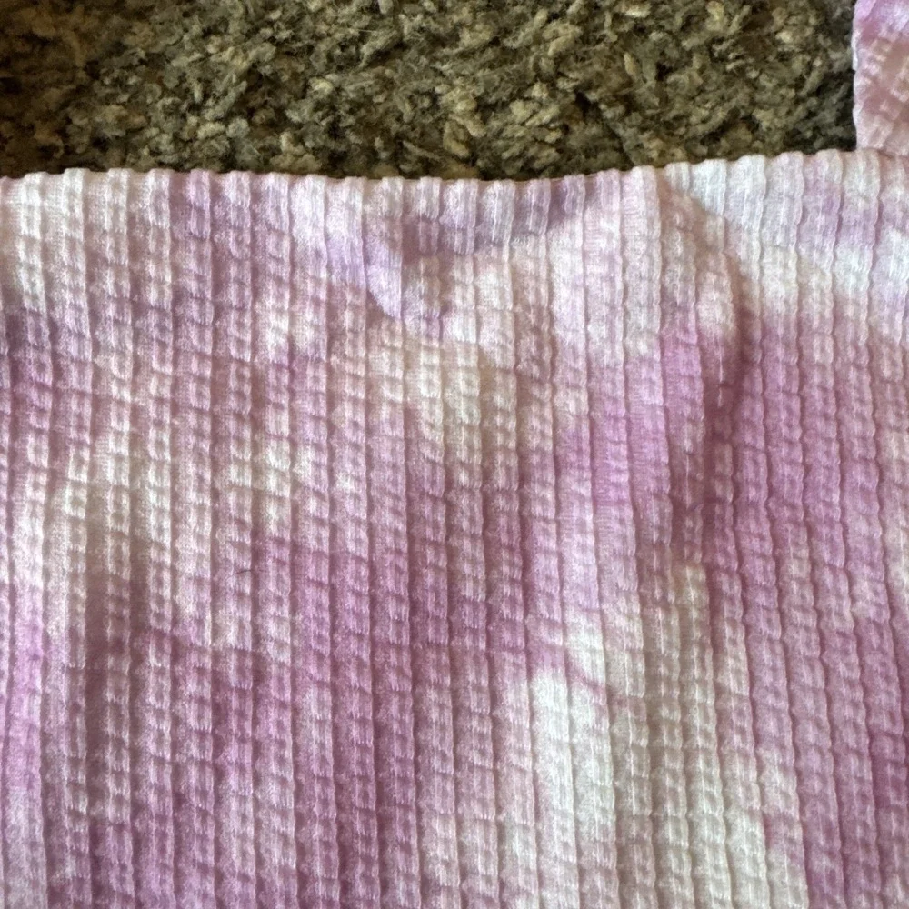 Justice Lavender and White Tie-Dye Ribbed Square-Neck Tank NWT Medium 10